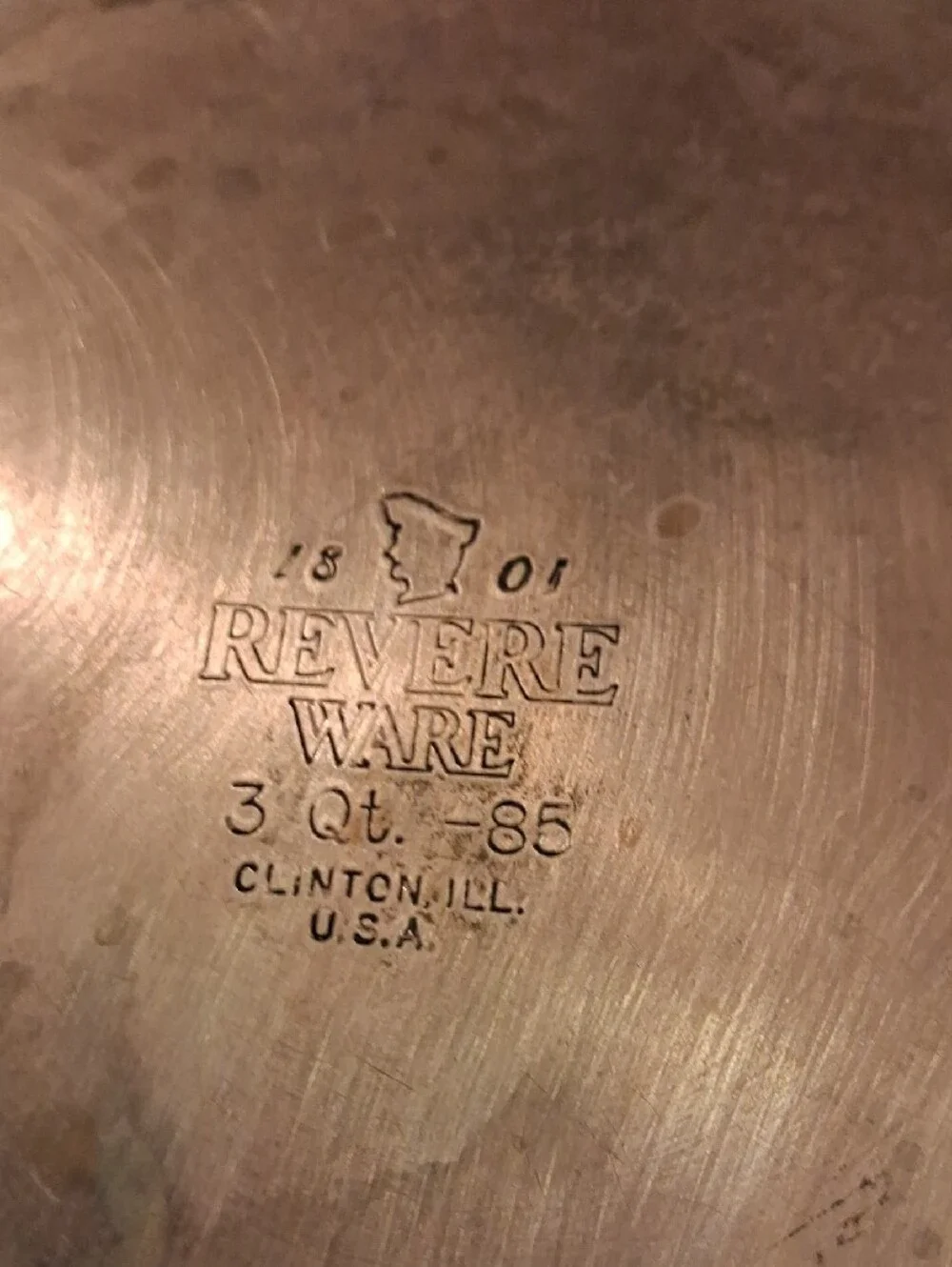 Revere Ware Stainless Steel Saucepan  and Matching Lid 3 Qt.
